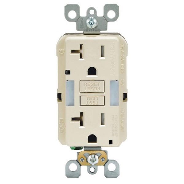 Ezgeneration GFNL2-00T 20 amp 125 V GFCI Receptacle Light Almond EZ3302525 - main